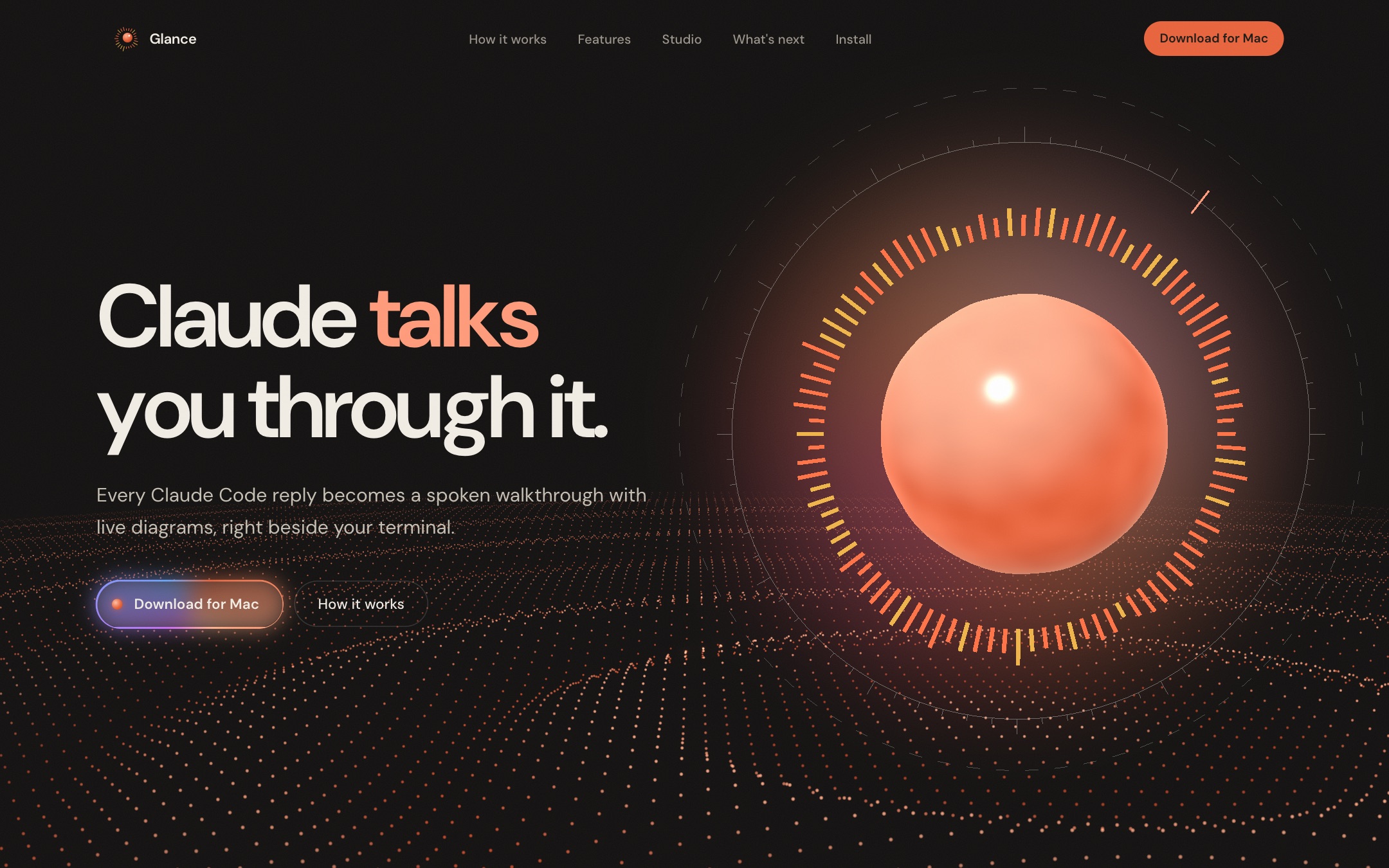 Glance landing page